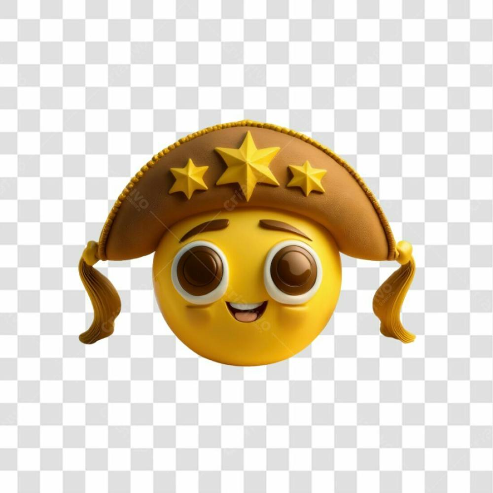 Selo 3D Render Emoji Nordestino Elemento Ícone Psd Png