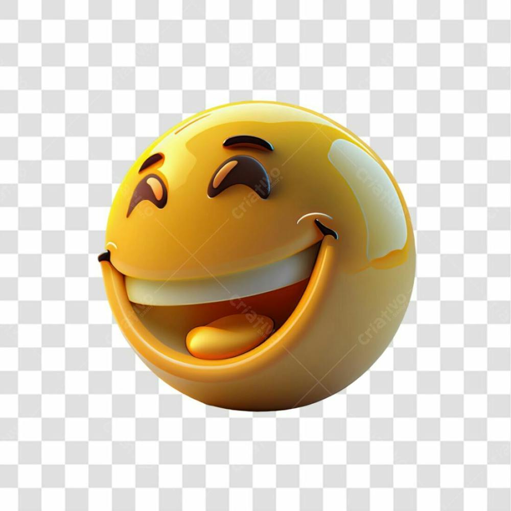 Selo 3D Render Emoji Sorrindo Feliz Elemento Ícone Psd Png