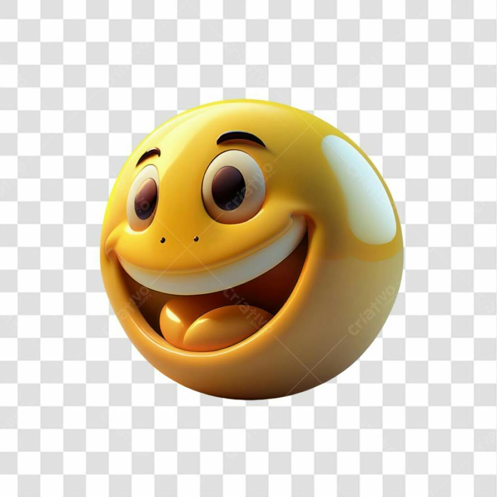 Selo 3D Render Emoji Sorrindo Feliz Elemento Ícone Psd Png