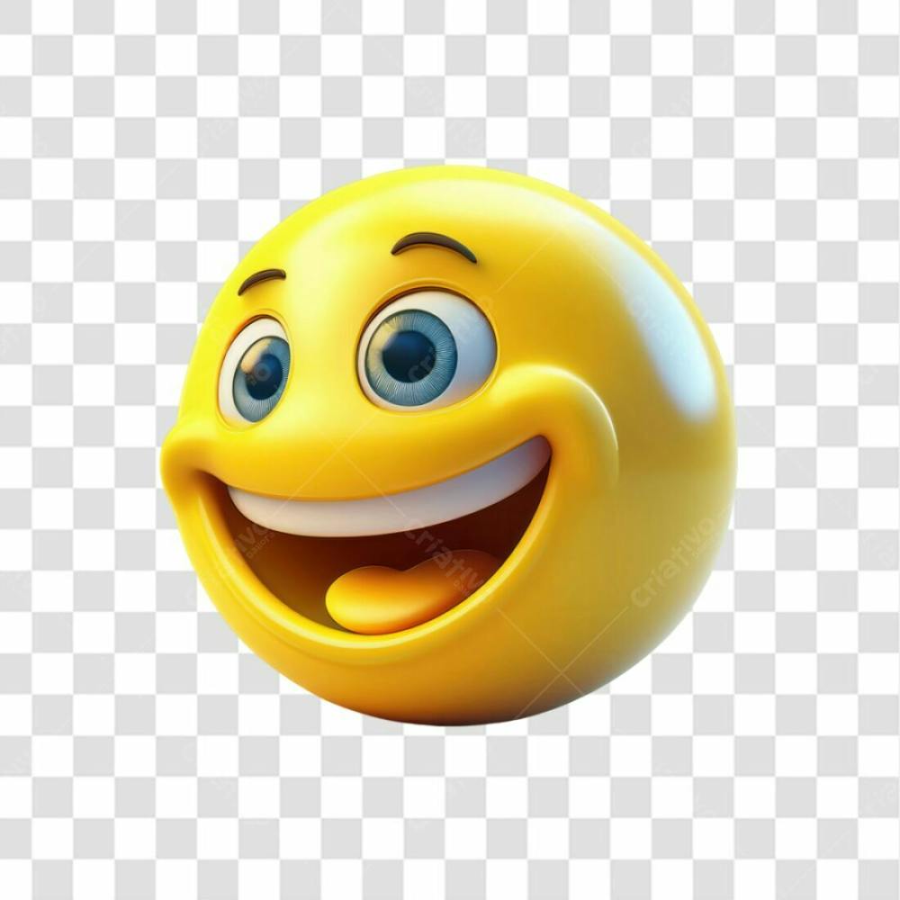 Selo 3D Render Emoji Sorrindo Feliz Elemento Ícone Psd Png