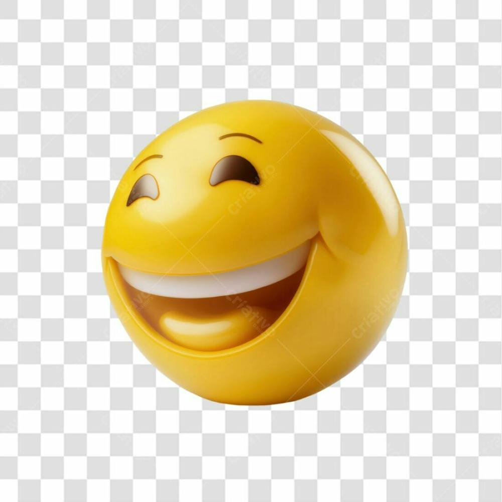 Selo 3D Render Emoji Sorrindo Feliz Elemento Ícone Psd Png