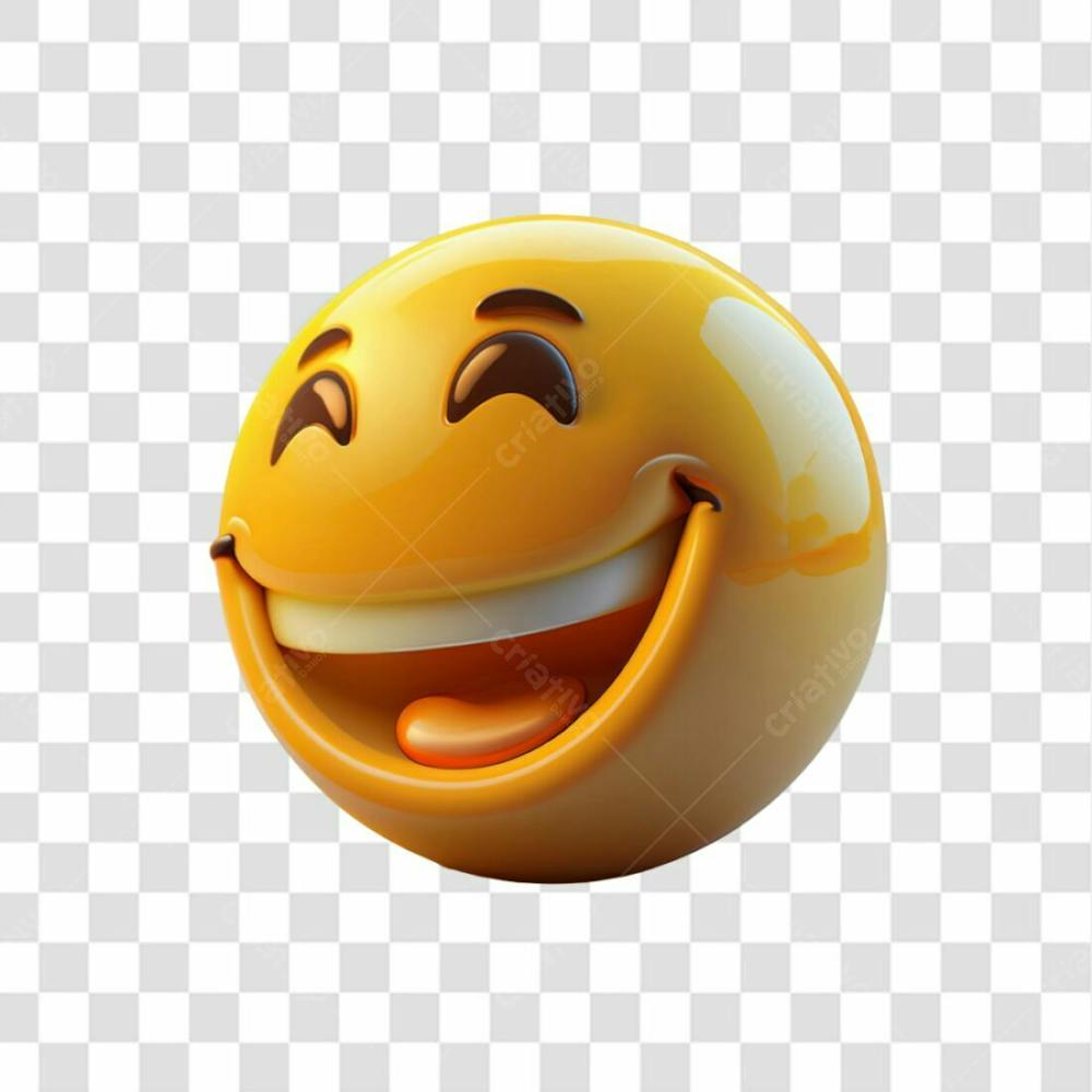 Selo 3D Render Emoji Sorrindo Feliz Elemento Ícone Psd Png