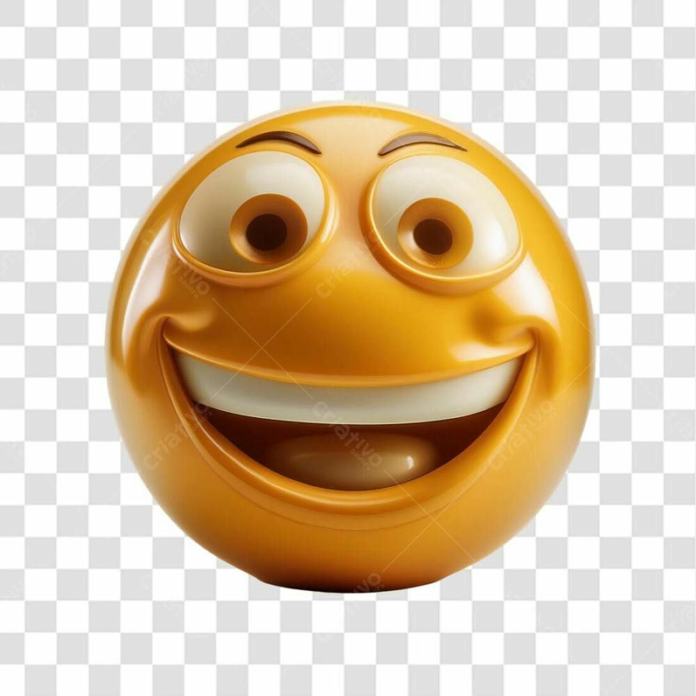 Selo 3D Render Emoji Sorrindo Feliz Elemento Ícone Psd Png