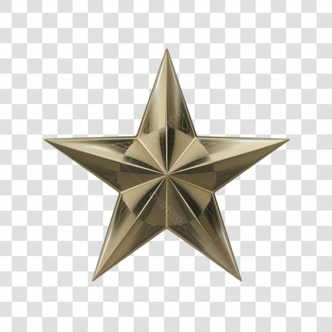 Icone Estrela Dourada PNG com fundo transparente