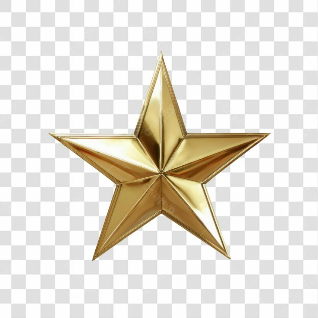 Icone Estrela Ouro PNG com fundo transparente