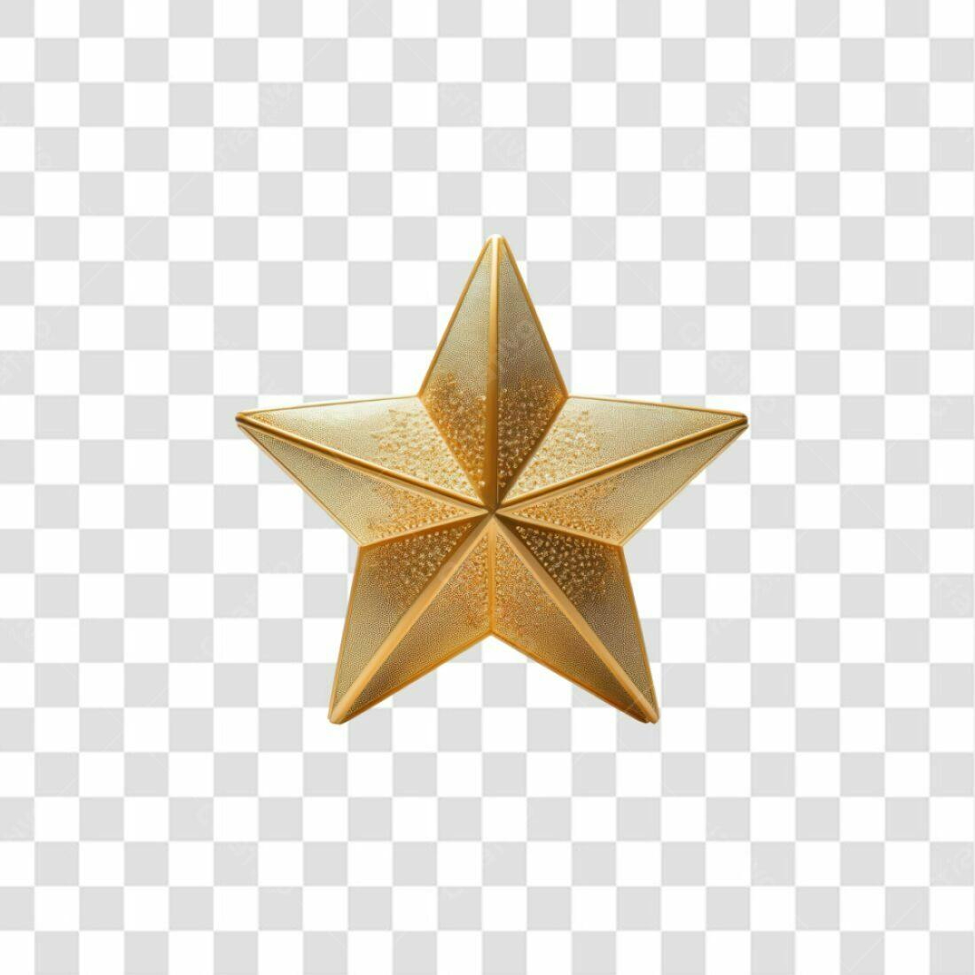 Icone Natal Estrela Dourada PNG com fundo transparente