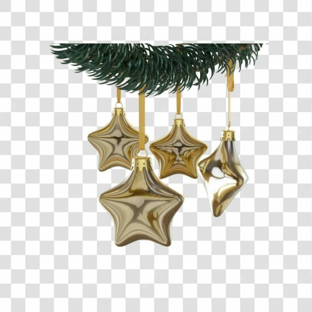Selo 3D Render Estrelas Natal Elemento Ícone Psd Png