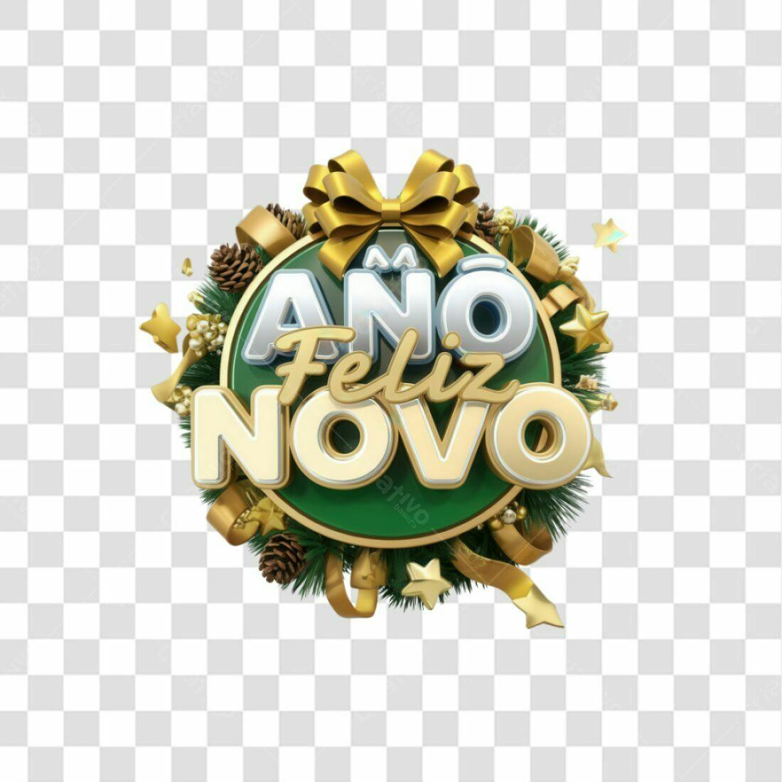 Selo Feliz Ano Novo PNG com fundo transparente