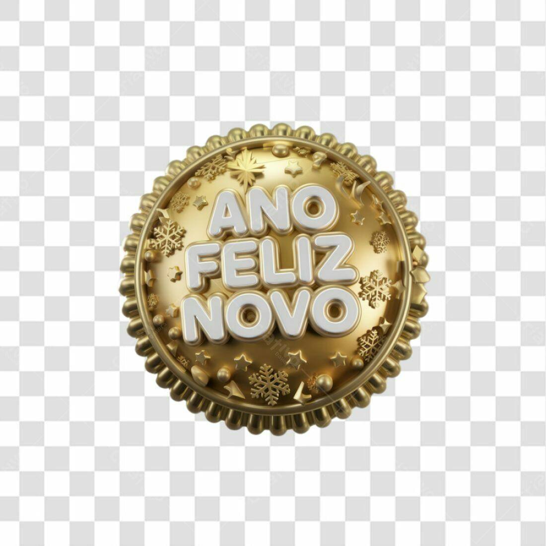 Selo Feliz Ano Novo PNG com fundo transparente