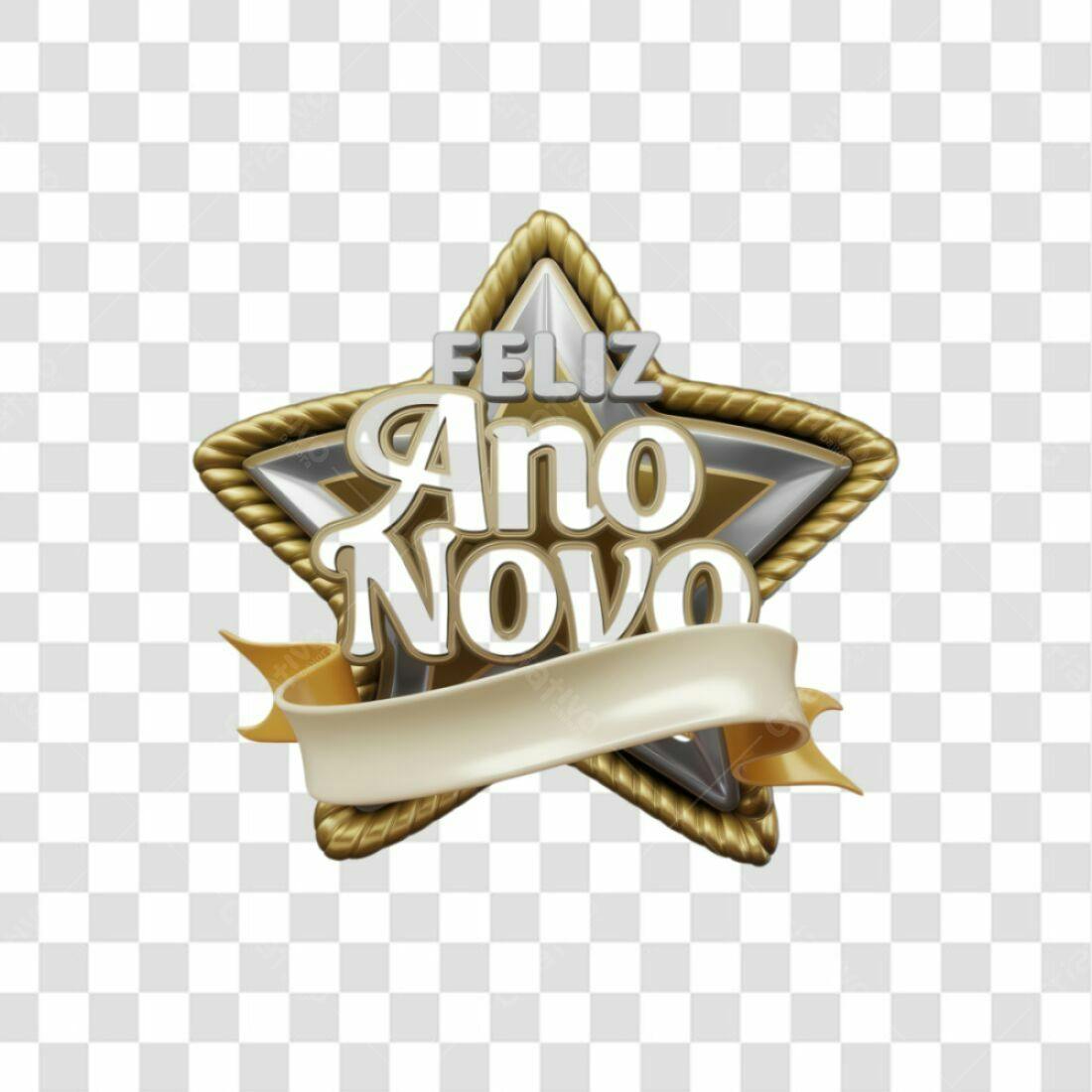 Selo Feliz Ano Novo PNG com fundo transparente
