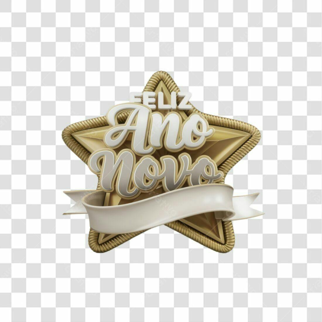 Selo Feliz Ano Novo PNG com fundo transparente