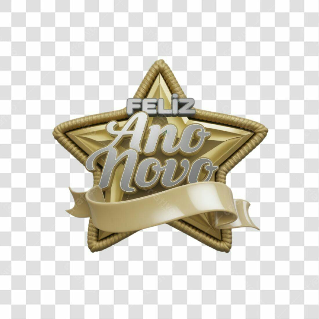 Selo Feliz Ano Novo PNG com fundo transparente
