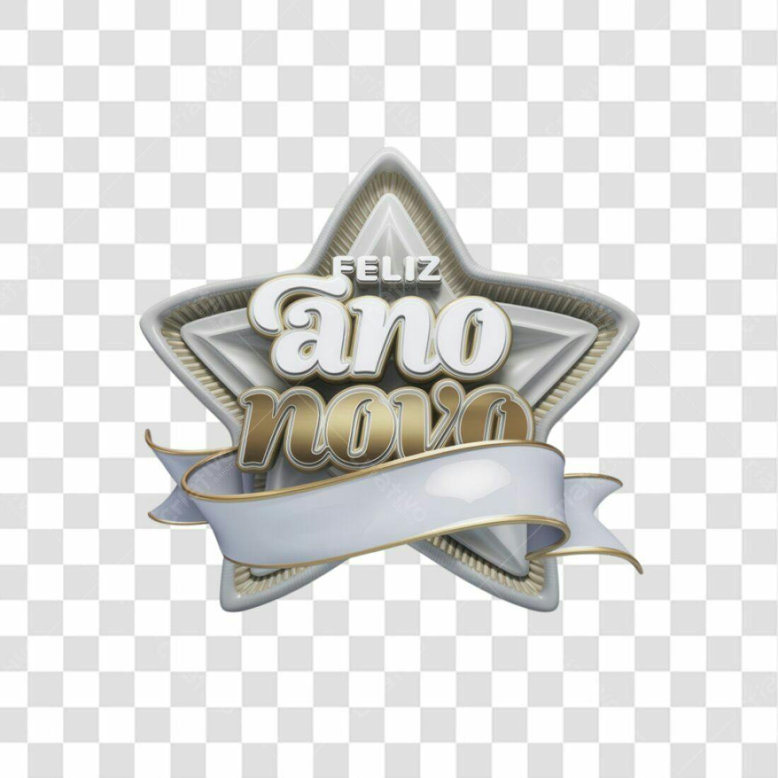 Selo Feliz Ano Novo PNG com fundo transparente