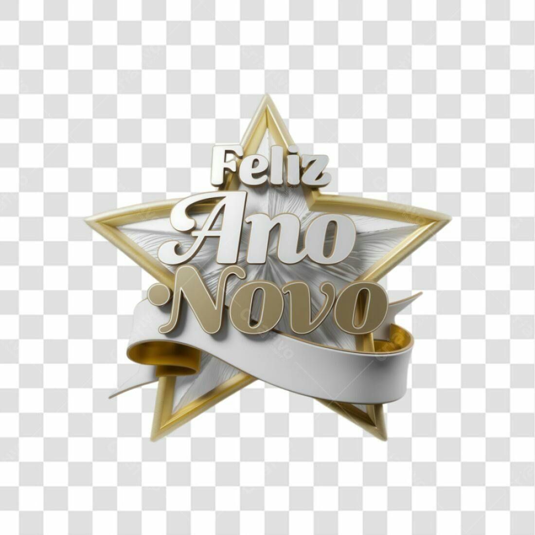 Selo Feliz Ano Novo PNG com fundo transparente