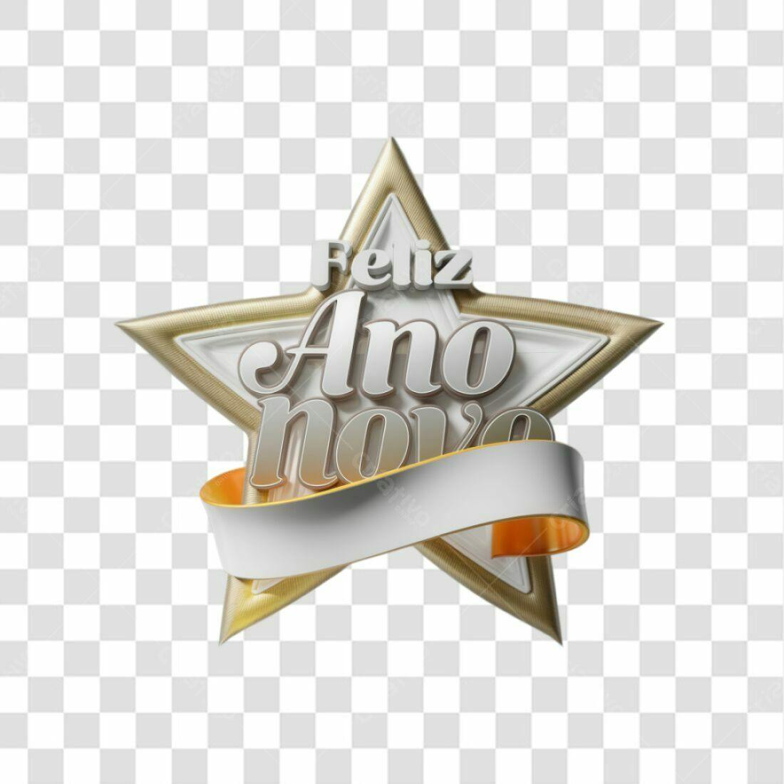 Selo Feliz Ano Novo PNG com fundo transparente