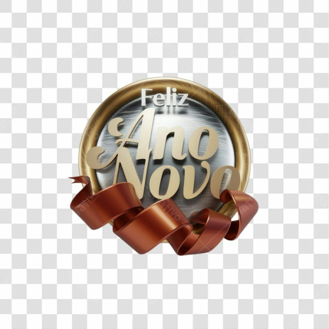 Selo Feliz Ano Novo PNG com fundo transparente
