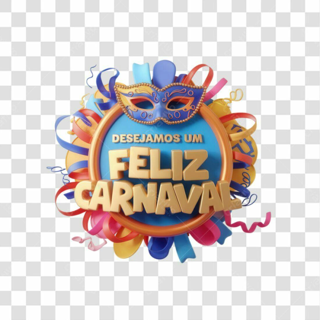 Selo Feliz Carnaval PNG com fundo transparente
