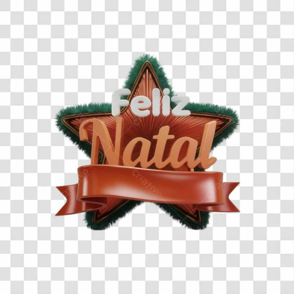 Selo 3D Render Feliz Natal Elemento Ícone Psd Png