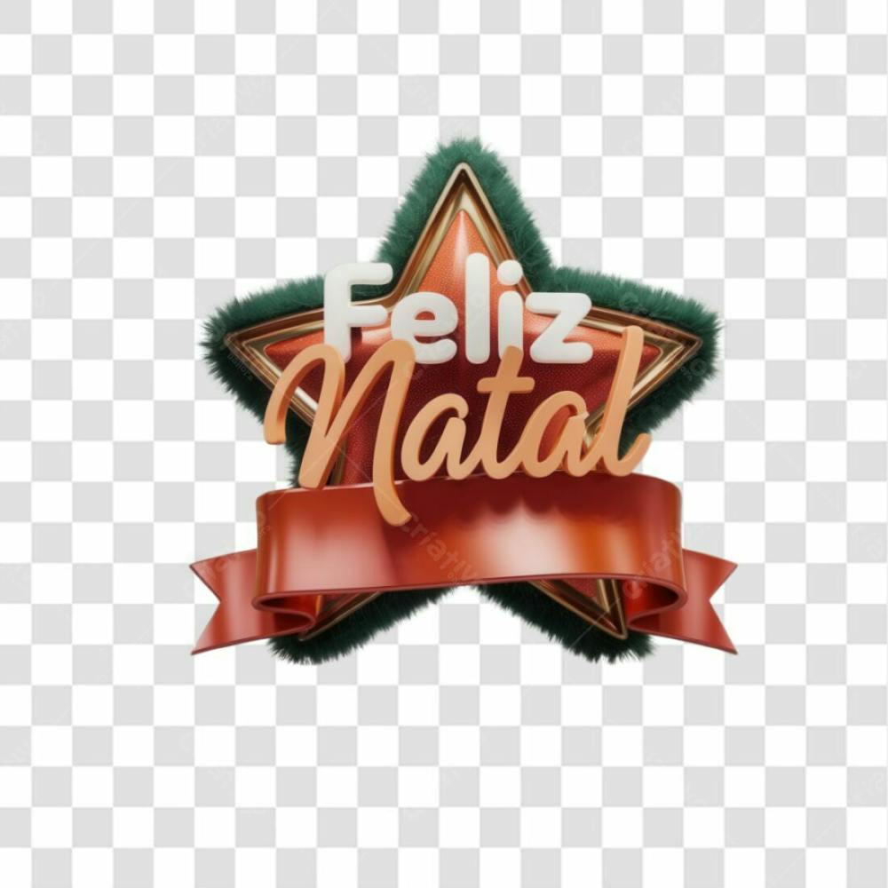 Selo 3D Render Feliz Natal Elemento Ícone Psd Png