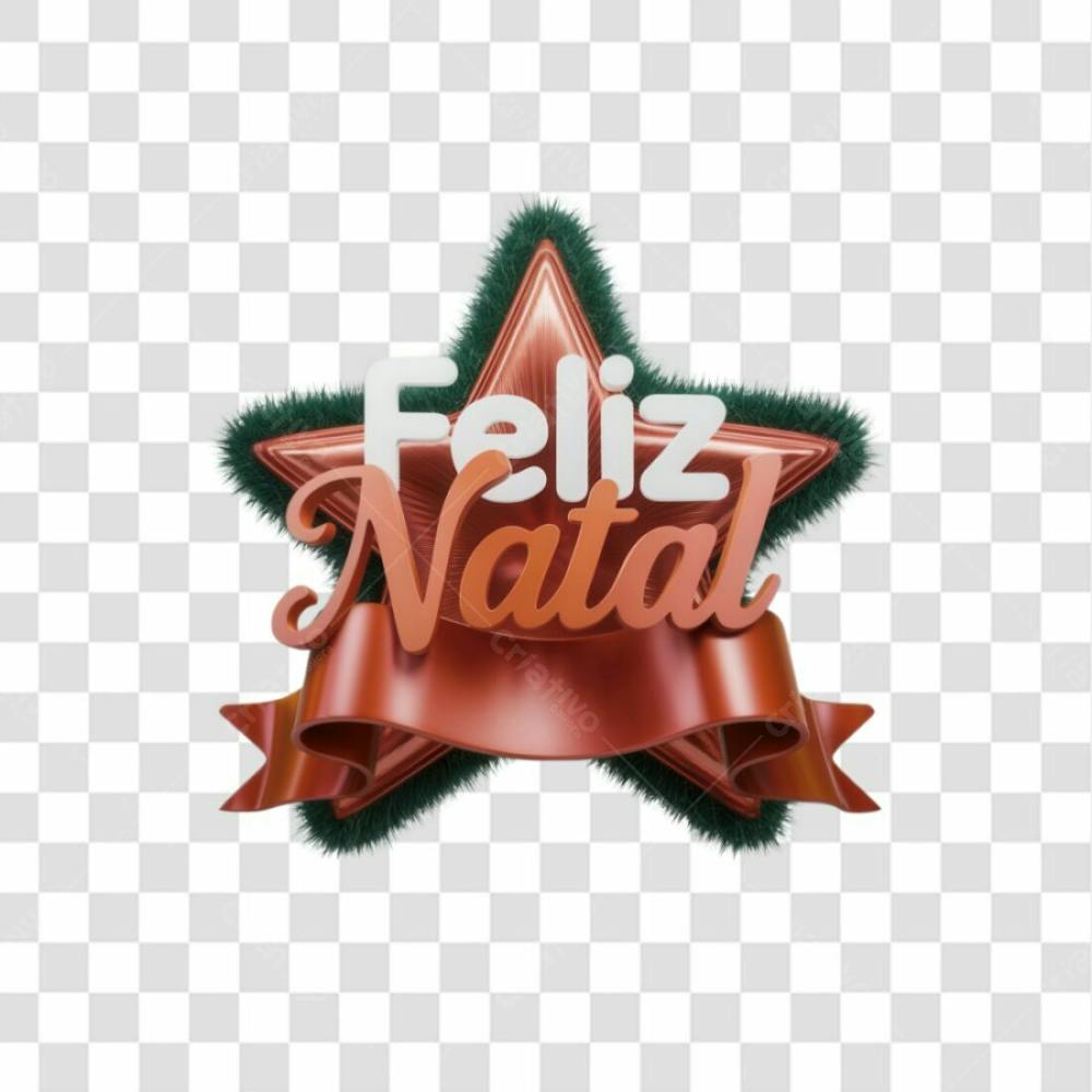 Selo 3D Render Feliz Natal Elemento Ícone Psd Png