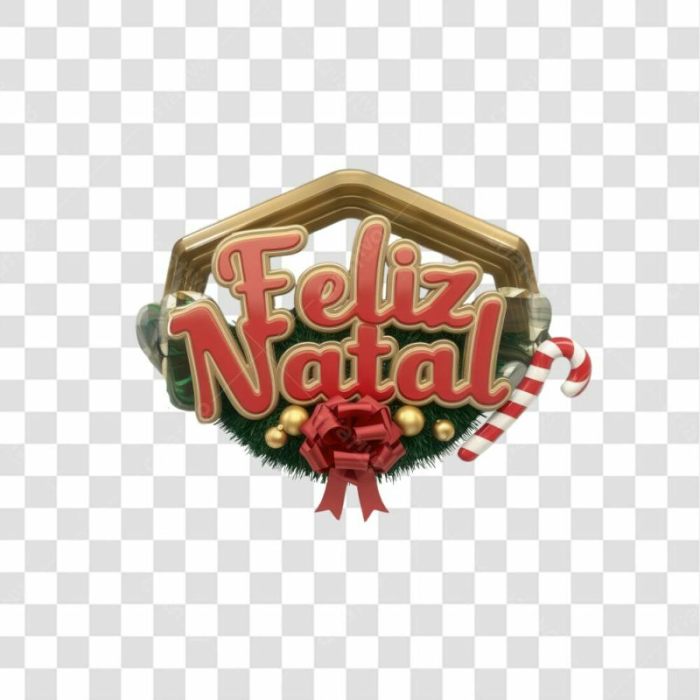 Selo 3D Render Feliz Natal Elemento Ícone Psd Png