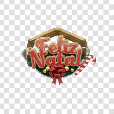 Selo 3D Render Feliz Natal Elemento Ícone Psd Png