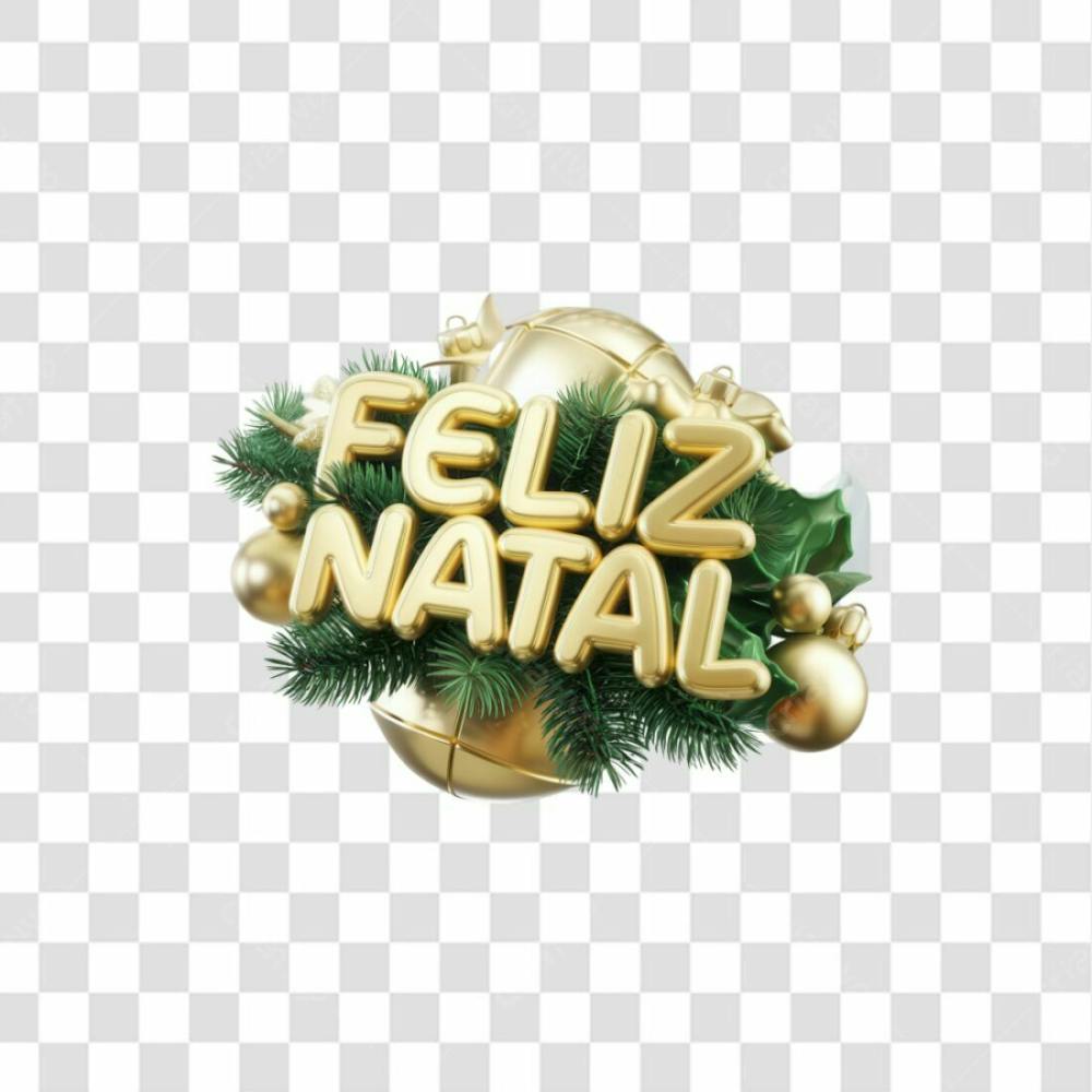 Selo 3D Render Feliz Natal Elemento Ícone Psd Png