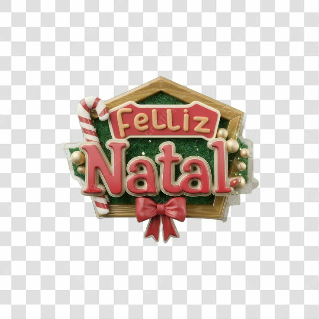 Selo Feliz Natal PNG com fundo transparente