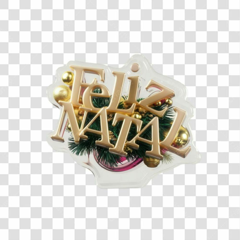 Selo 3D Render Feliz Natal Elemento Ícone Psd Png