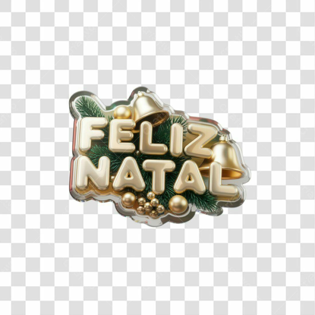 Selo Feliz Natal PNG com fundo transparente