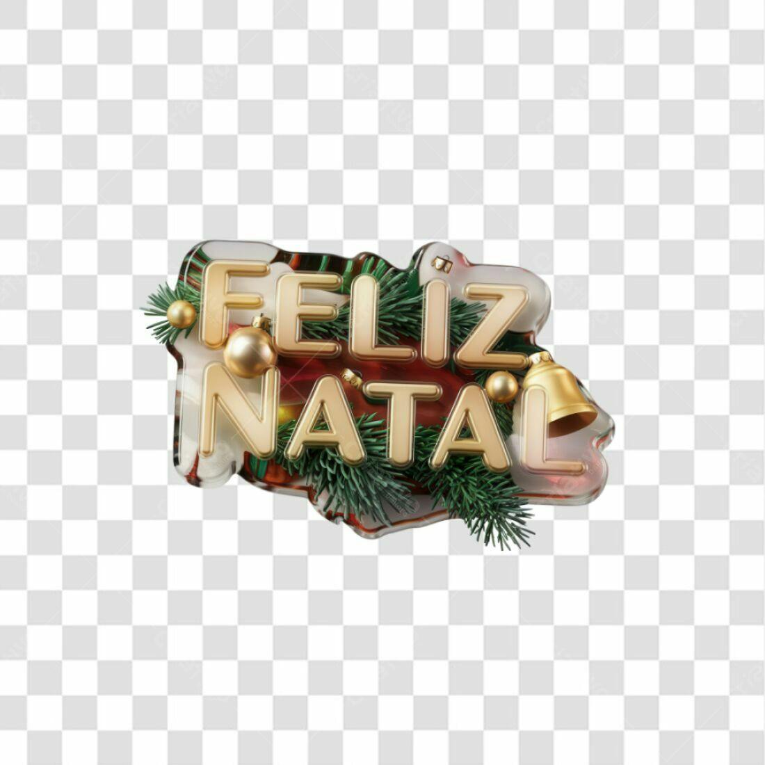 Selo Feliz Natal PNG com fundo transparente