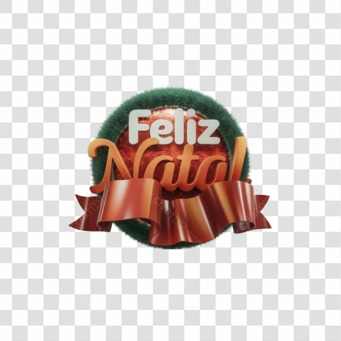 Selo Feliz Natal PNG com fundo transparente