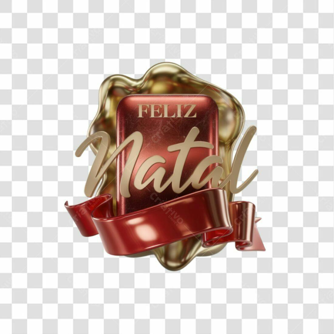 Selo Feliz Natal PNG com fundo transparente