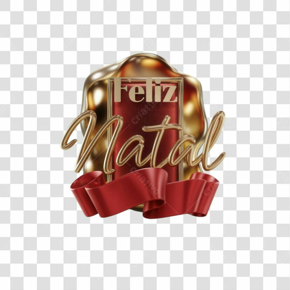 Selo Feliz Natal PNG com fundo transparente