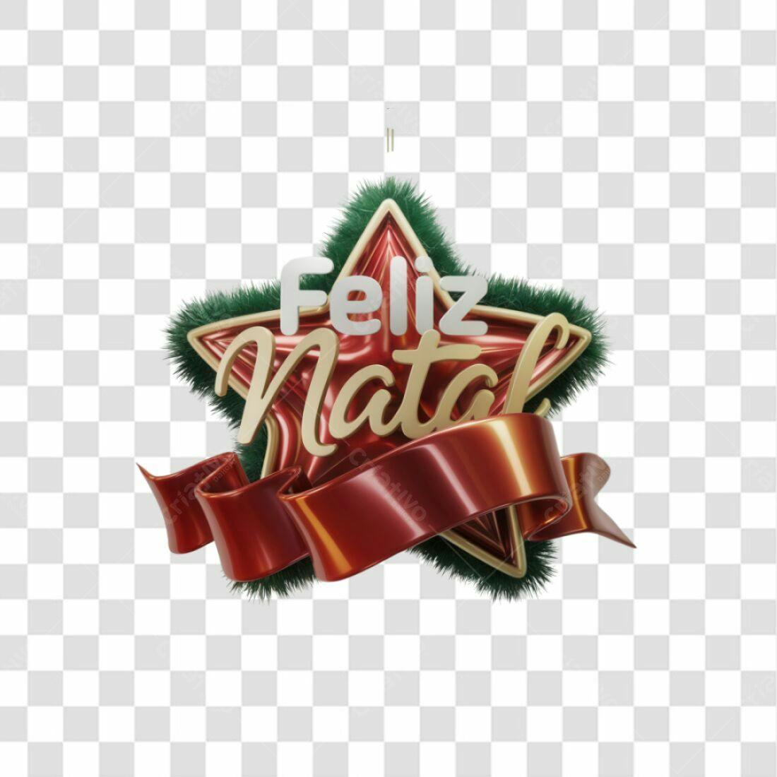 Selo Natalino Feliz Natal PNG com fundo transparente