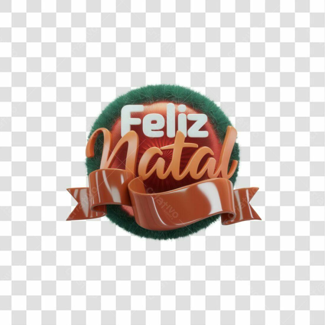 Selo Feliz Natal PNG com fundo transparente