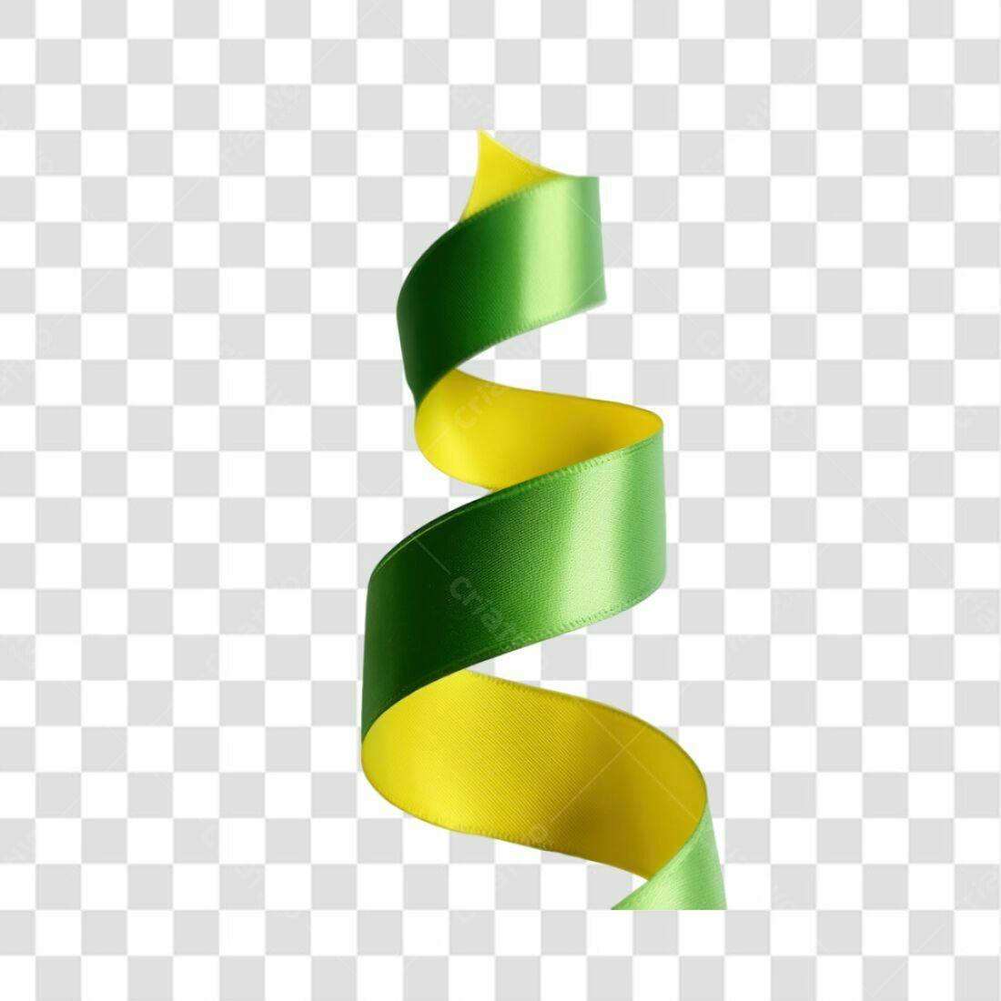 Fita Decorativa Verde e Amarela PNG com fundo transparente