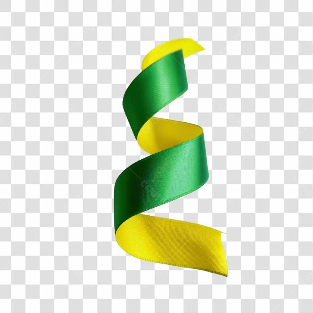 Fita Decorativa Verde e Amarela PNG com fundo transparente