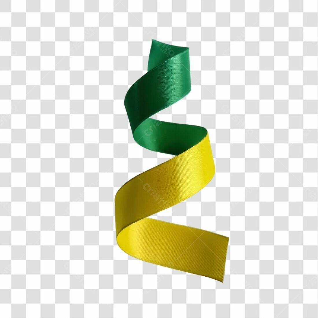 Fita Decorativa Verde e Amarela PNG com fundo transparente