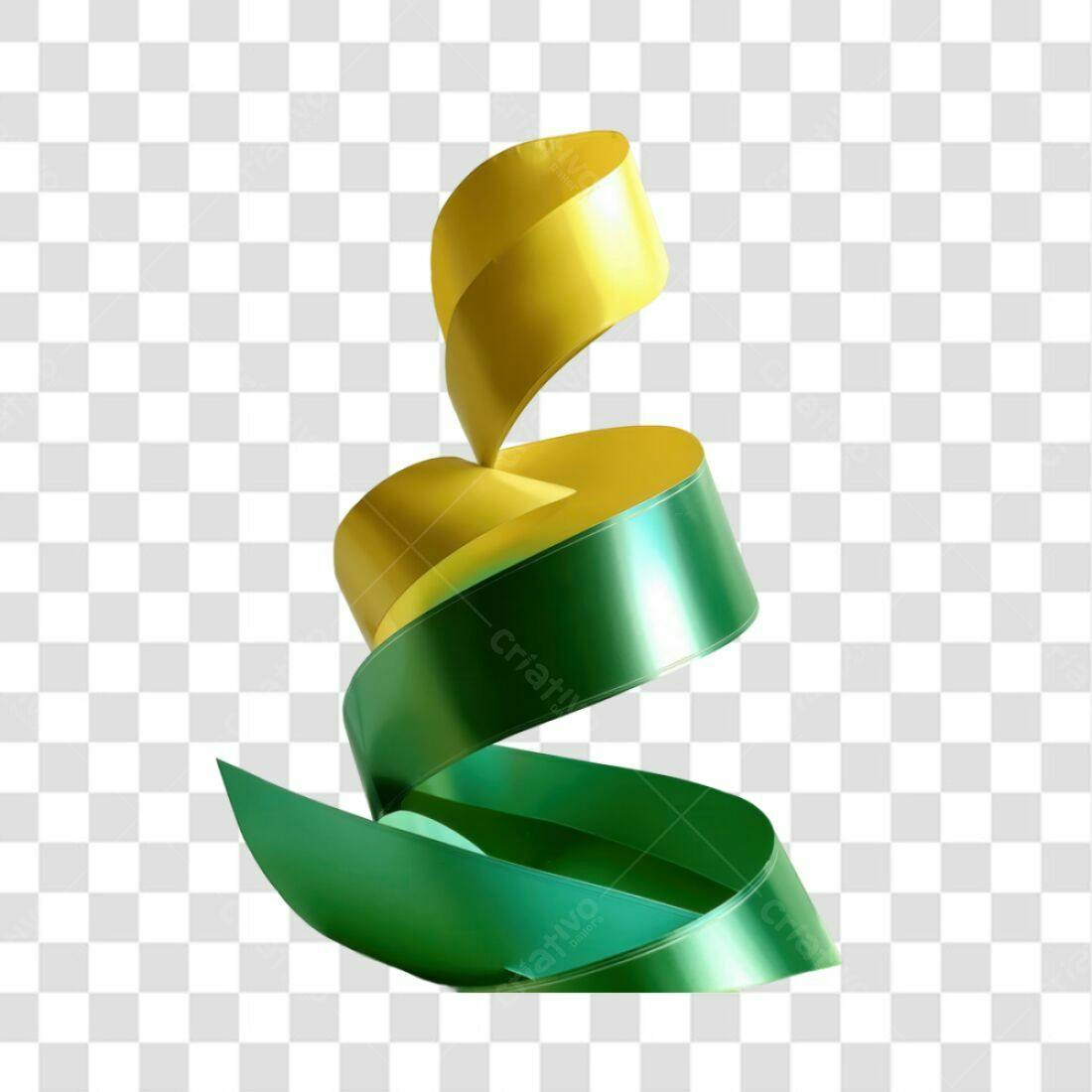 Icone Fita Verde e Dourada PNG com fundo transparente