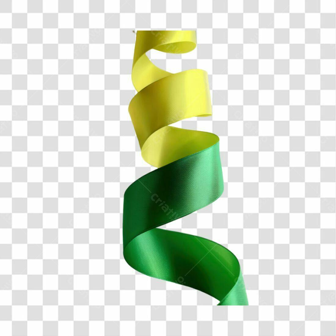 Fita decorativa verde e amarela PNG com fundo transparente