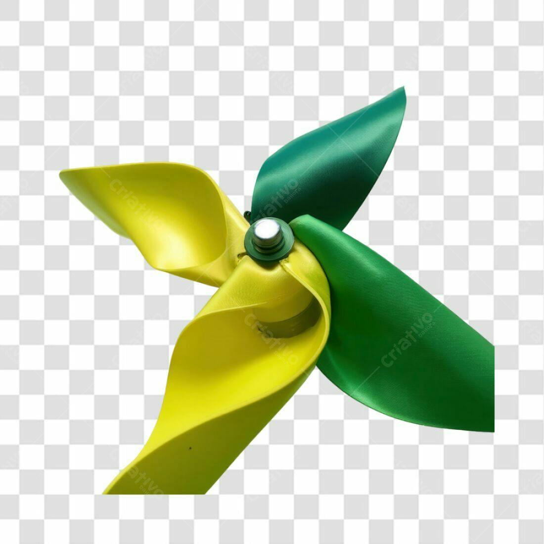 Icone Catavento Verde e Amarelo PNG com fundo transparente
