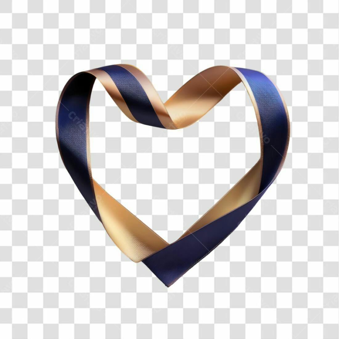 Icone Dia dos Namorados dourado e azul PNG com fundo transparente