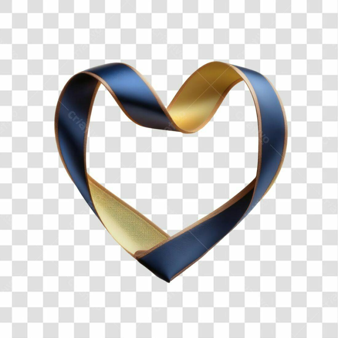Icone Dia dos Namorados Azul e Dourado PNG com fundo transparente