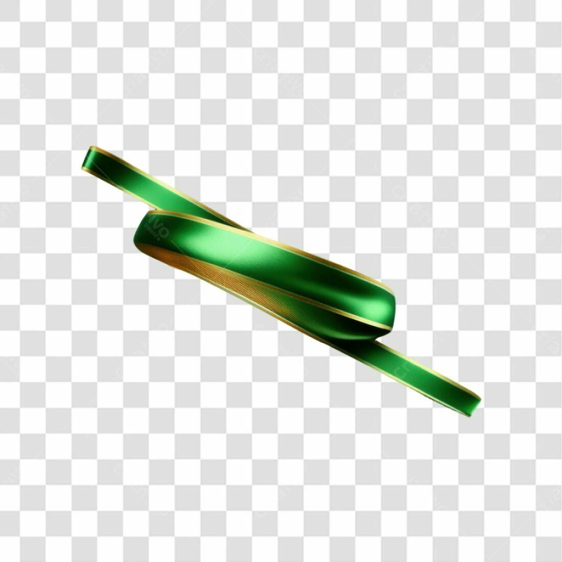 Fita Verde Dourada PNG com fundo transparente