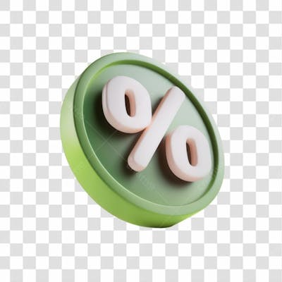 Selo 3D Render Fita Porcentagem Elemento Ícone Psd Png