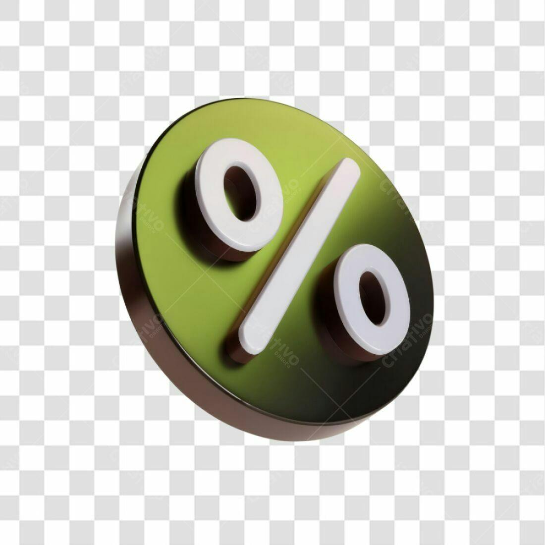 Icone Desconto Verde e Branco PNG com fundo transparente