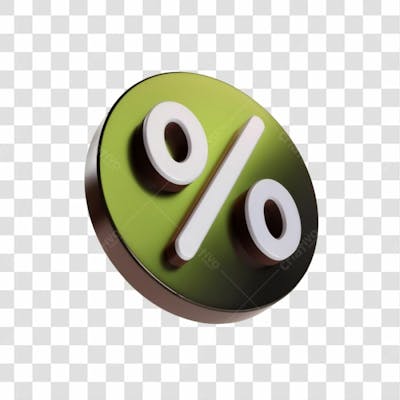 Selo 3D Render Fita Porcentagem Elemento Ícone Psd Png