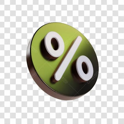Selo 3D Render Fita Porcentagem Elemento Ícone Psd Png