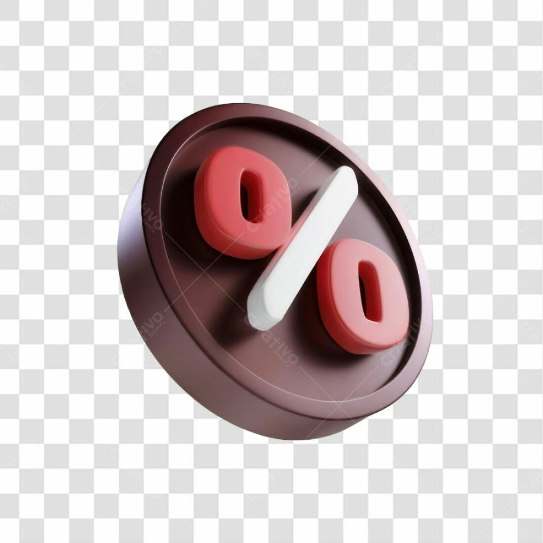 Ícone Desconto Marrom Vermelho PNG com fundo transparente